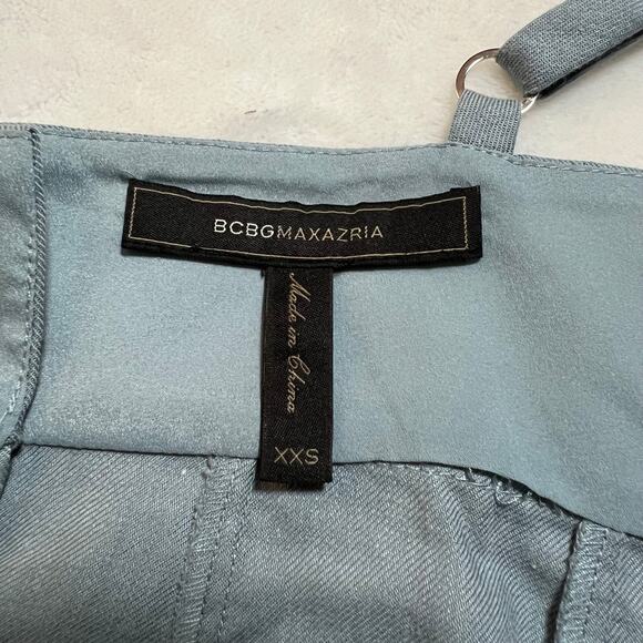 BCBGMAXAZRIA Meaghan Sleeveless V-Neck Ruffle Crop Top Size XXS Preppy Casual - Picture 4 of 5